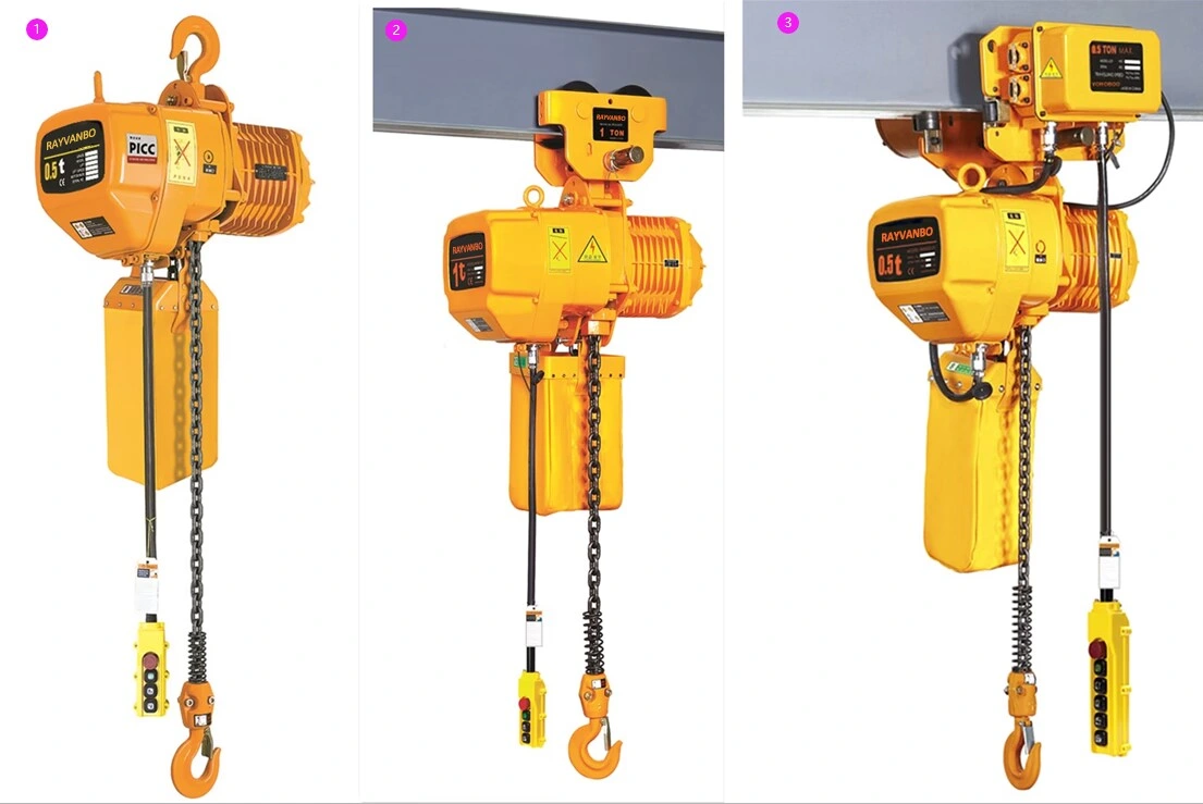 Hhbb High quality/High cost performance Electric Hoist with Remote Control 1-5 Ton Chain Block Hook Type Trolley Type