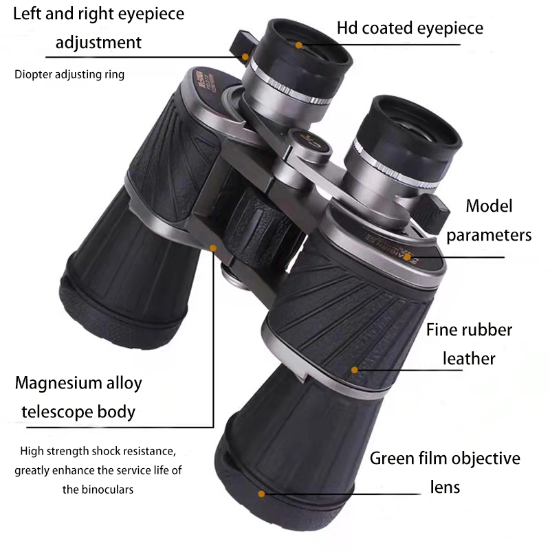 Popular Best 10X50 Bak4 Prism Binoculars Professional Powerful Telescope for Hunting