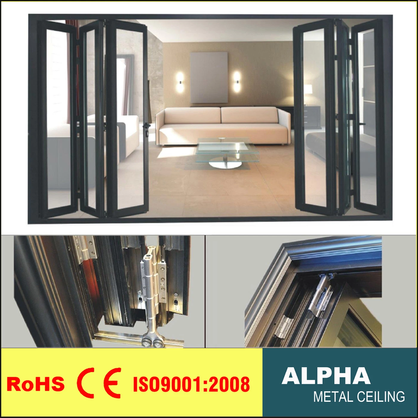 Aluminum and Double Glasses Insulation Casement Window Series 63