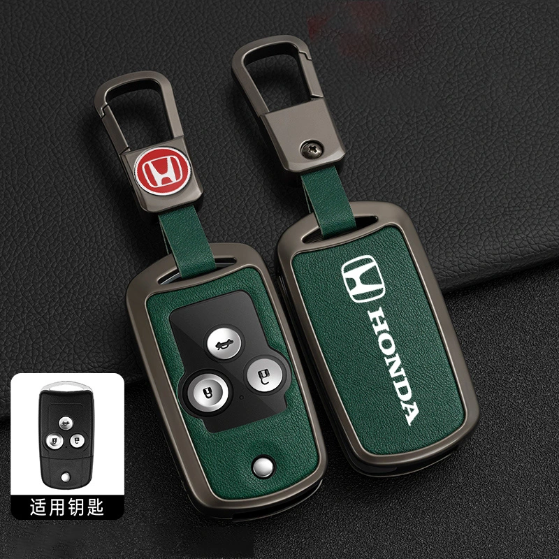 Replacement Flip Folding Car Key Cover TPU Metal Leather Modified for Honda