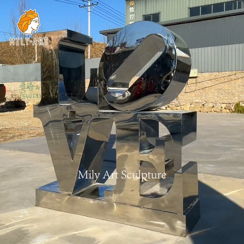 Classic High Polishing Love Sculpture Stainless Steel Outdoor Sculpture