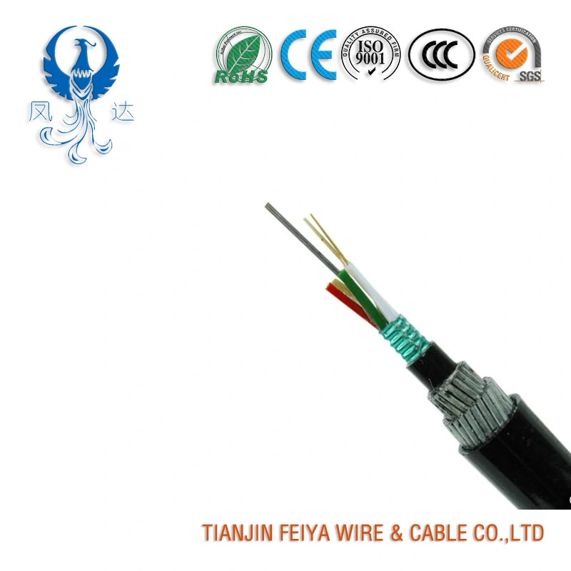 GYTS33-24b1 24 Core modo único, fio de aço blindado, cabo de fibra ótica direta com burried