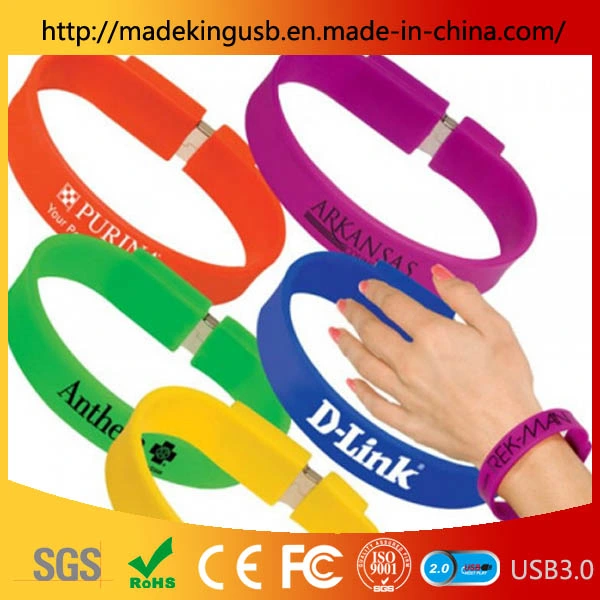 Personality Soft Plastic Silicone Wrist Pen Drive/ Bracelet OEM USB Flash Drive