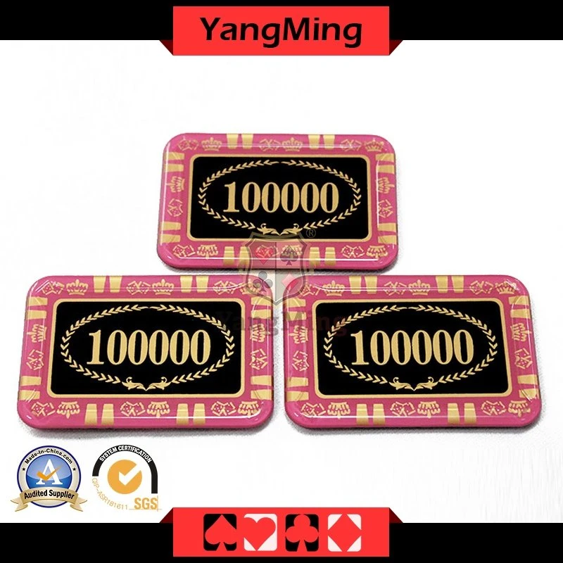 High Transparent Crystal Acrylic Plastic Bronzing Screen Printing Baccarat Poker UV Anti-Counterfeiting Chips