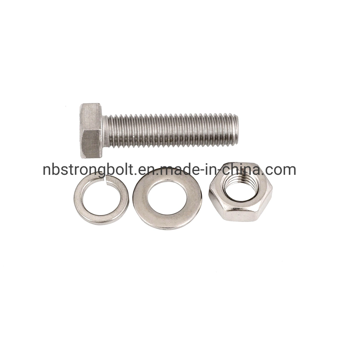 Stainless Steel Bolt with Washer and Nut Combination DIN931 DIN933 Bolt