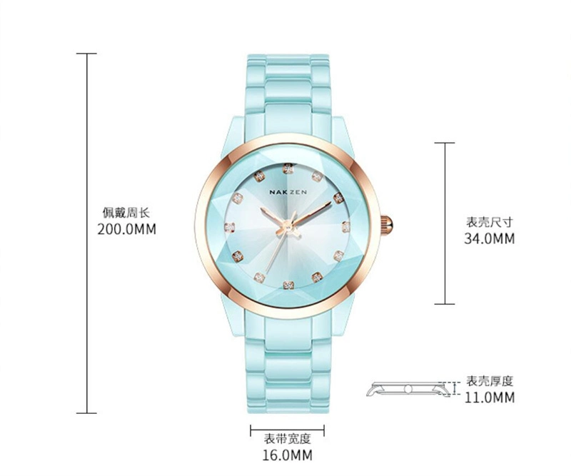 Imple Temperament Women&prime; S Waterproof Quartz Ceramic Watch