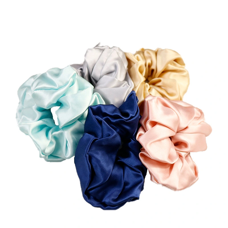 Satin Silk Solid Color Scrunchies Elastic Hair Bands New Women Girls Hair Accessories Ponytail Holder Silk Hair Scrunchies