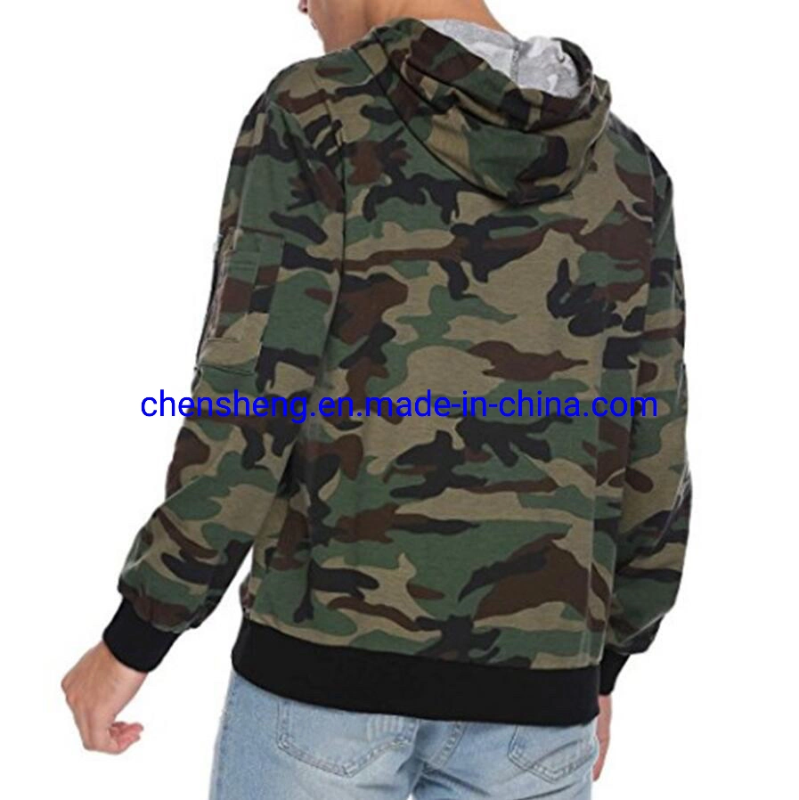 El Hip pop Suéteres de lana Mens Plus Size Serigrafía Camo Camuflaje Hoodie de casual