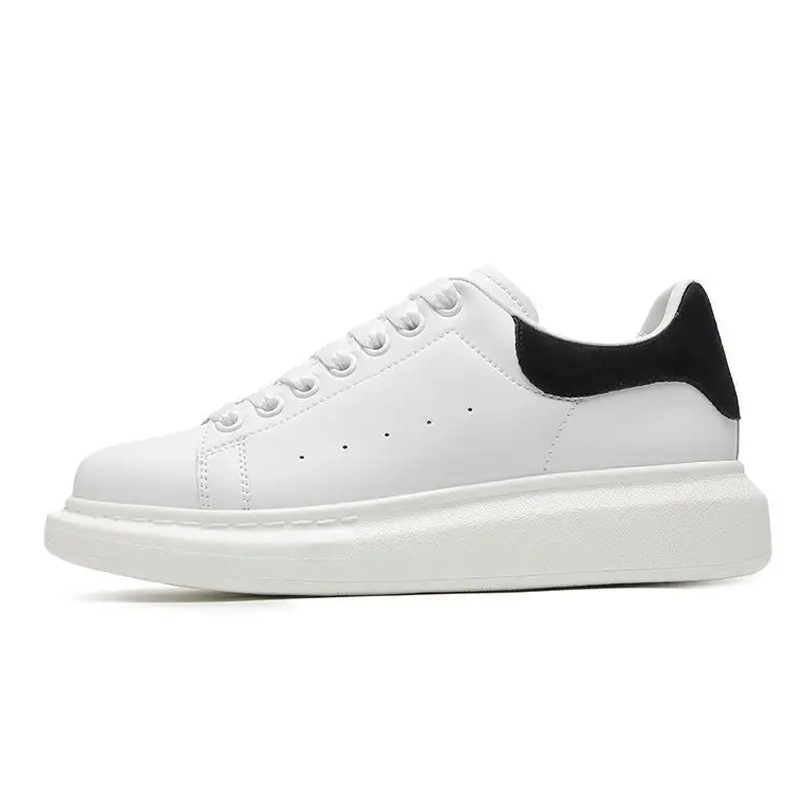 Lace-up Alexander White Shoes High quality/High cost performance  Breathable Sneakers Cow Leather Casual Shoes Microfiber Leather Thick Sole Heightening Sneakers