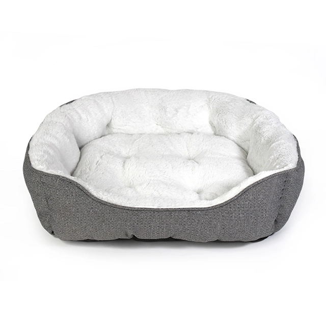 Manufacturer Round Donut Style Dog Bed Cord Plush Pet Bed