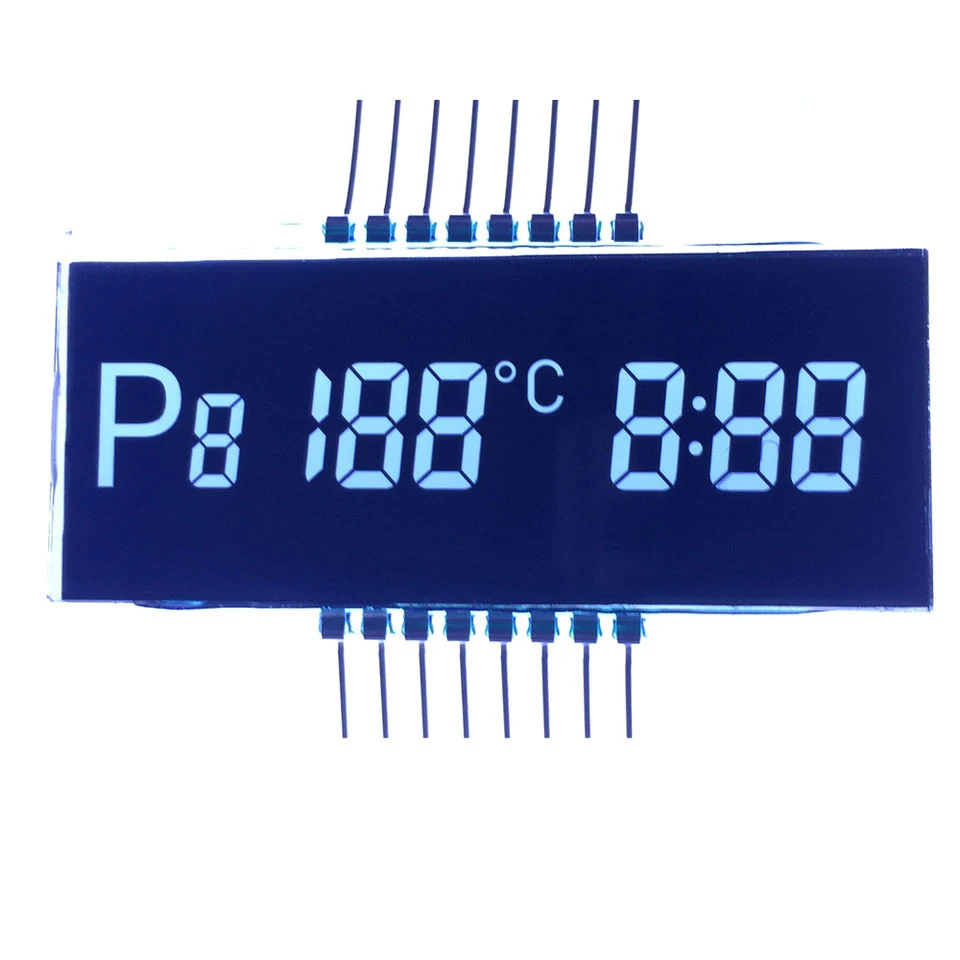 La HTA va de 7 segmentos FSTN STN 24 20 16 Tn de color negro panel LCD Pin LCM Pantalla Velocímetro Digital Energy