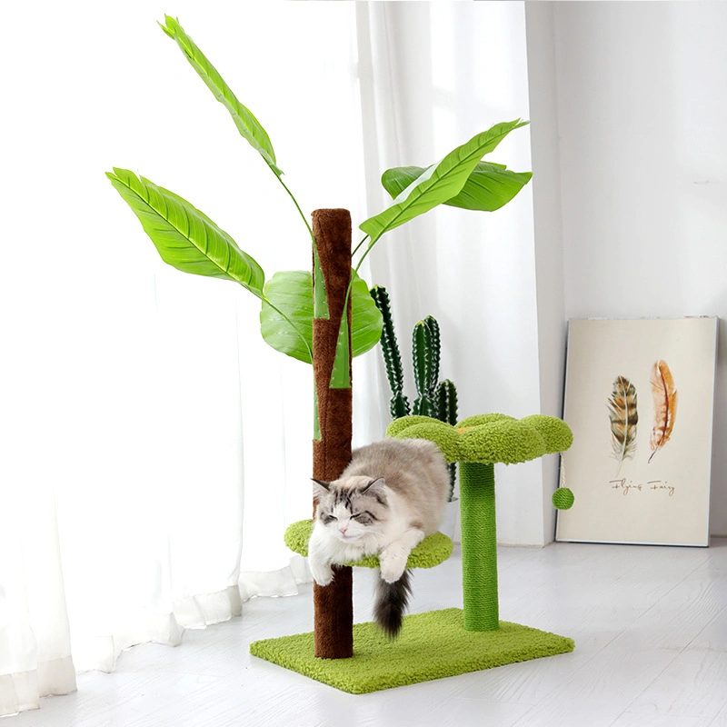 Customize OEM ODM Banana Leaf Pet Cat Tree Scratching Toy