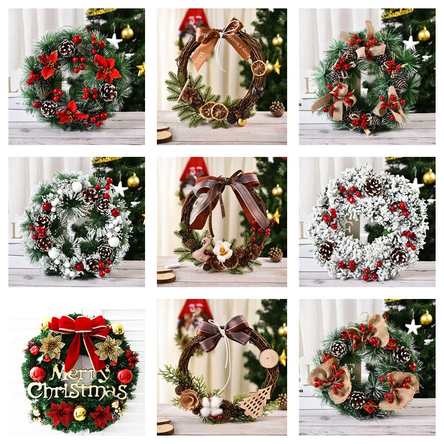 Decorações de Natal Coroas Coroas decorações de vidros