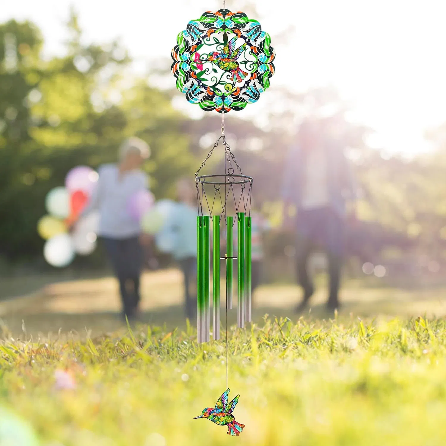 Wind Chimes with Hummingbird Wind Spinner, Gifts for Men, Women, Retirement, Teacher, Parents - Outdoor Hanging Decor Clearance for Garden, Patio, Backyard or P