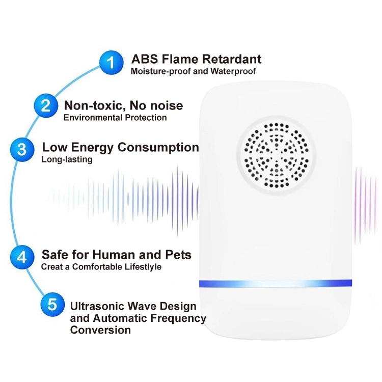 Electrónico de plagas de mosquitos Repeller ABS Ultrasonidos repelentes de Plagas