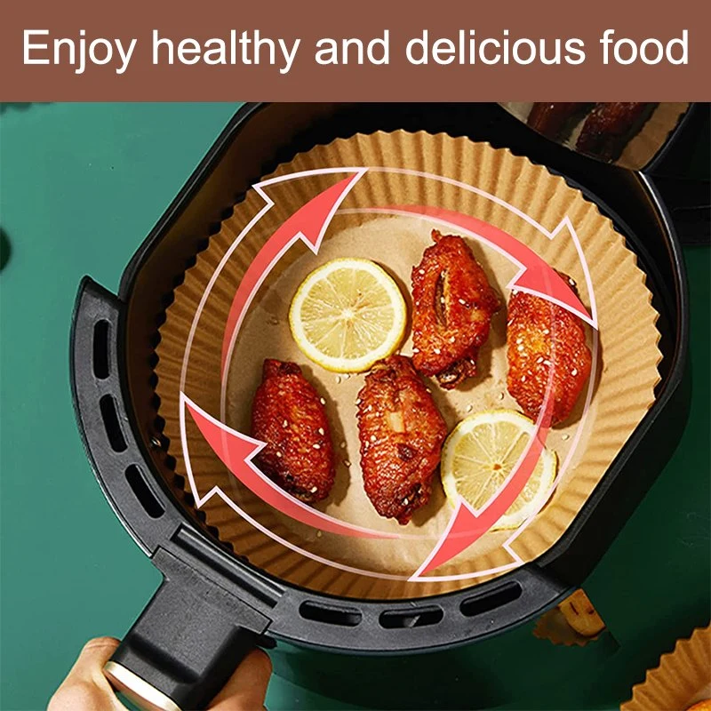 50PCS, 6.3*1.77in, Nonstick Air Fryer Disposable Parchment Paper Liner Oil-Proof Paper Tray Baking Mat Air Fryer Accessories Square Round