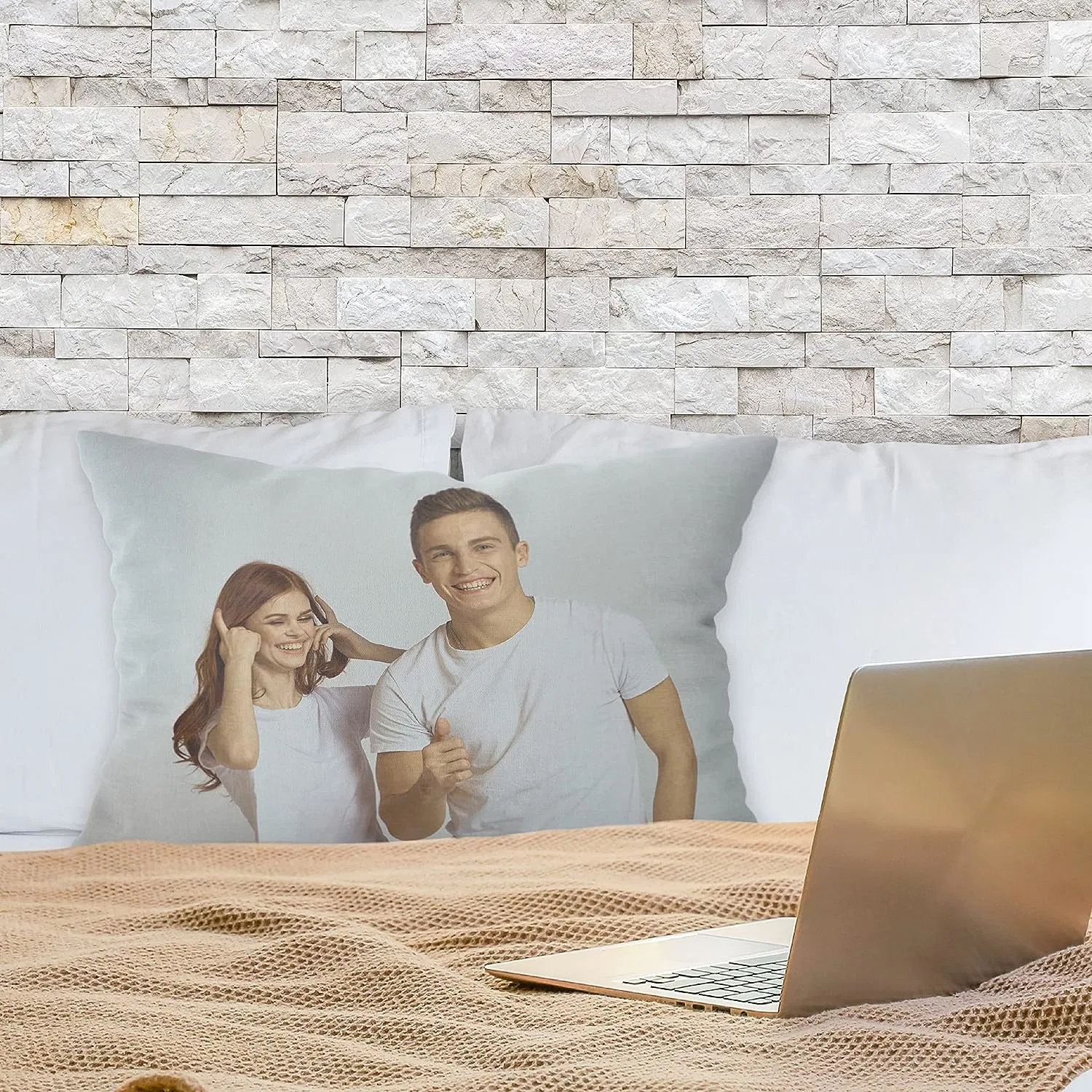 Custom Pillow Case with Picture Text Customized Photo Pillowcase, Personalized Throw Pillow Cover for Couple Kid Adult Mother Family Friends Lovers Pets Persona