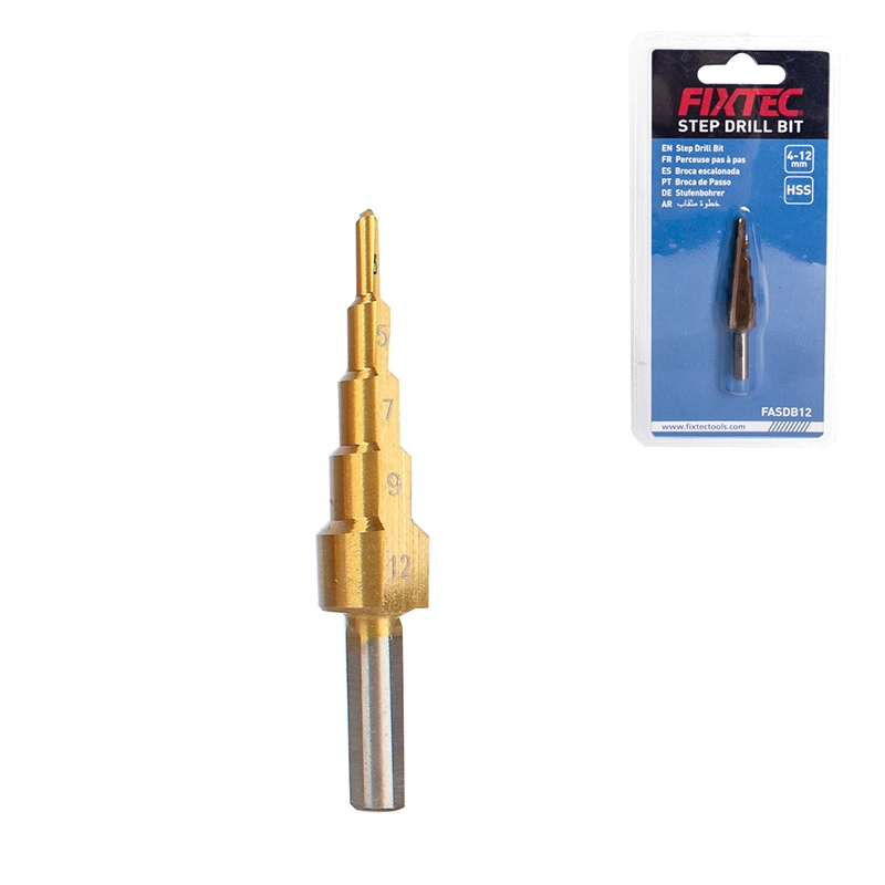 Fixtec 4-12 4-20 4-32 HSS Steel Titanium Step Drill Bit for Metal