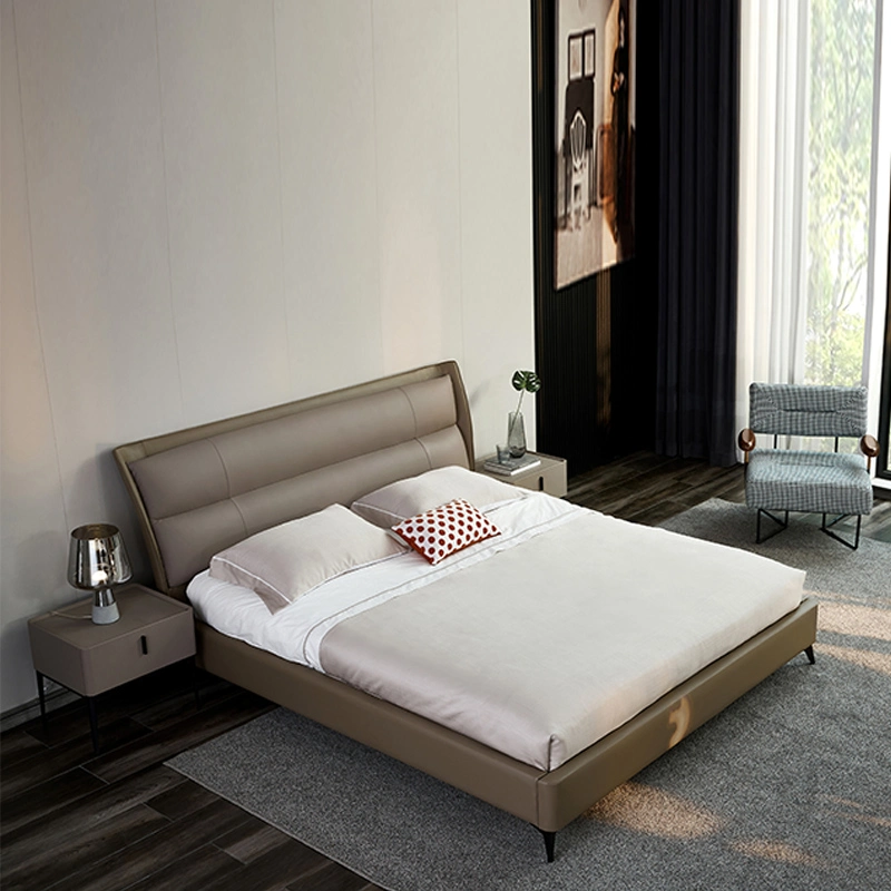 OEM ODM Luxus italienischen Wohnmöbel weiches Leder Matratze Bett Schlafzimmer-Set
