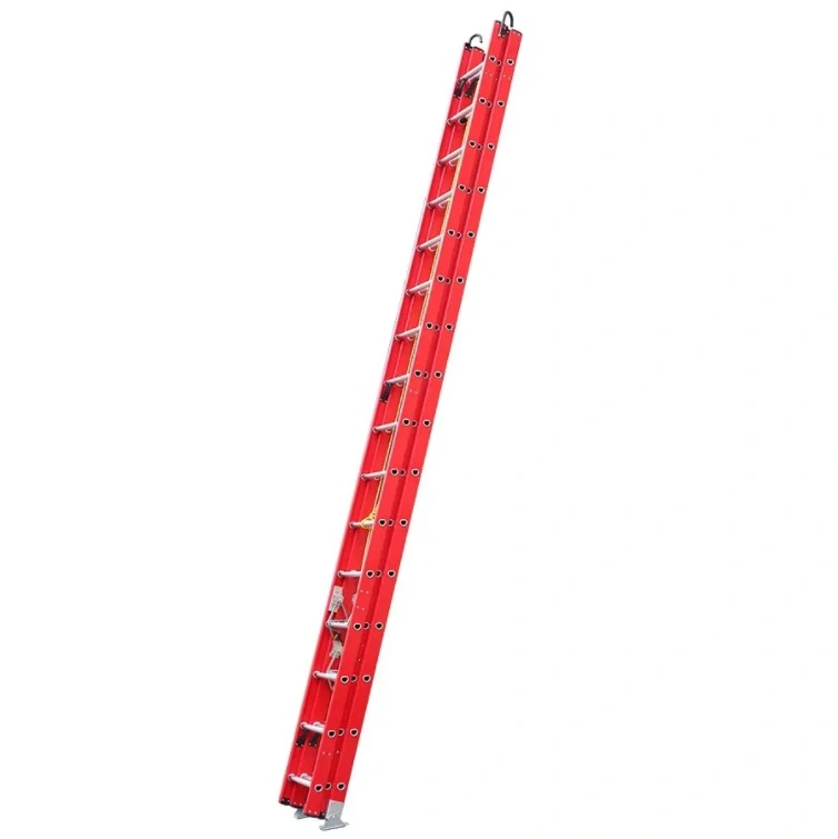 EN131 3X16 Step 3 Section Fiberglass Extension Ladder with Hooks