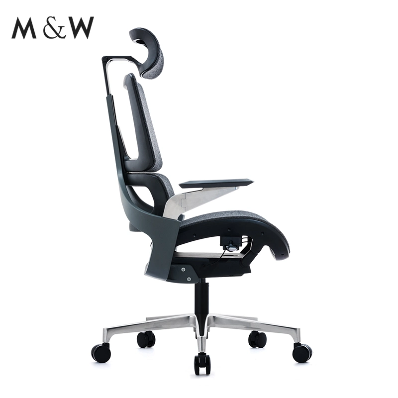 M&W Latest Design Whole Fabric High Office Chair Ergonomic Adjustable with Optional Armrest Executive Best Chair