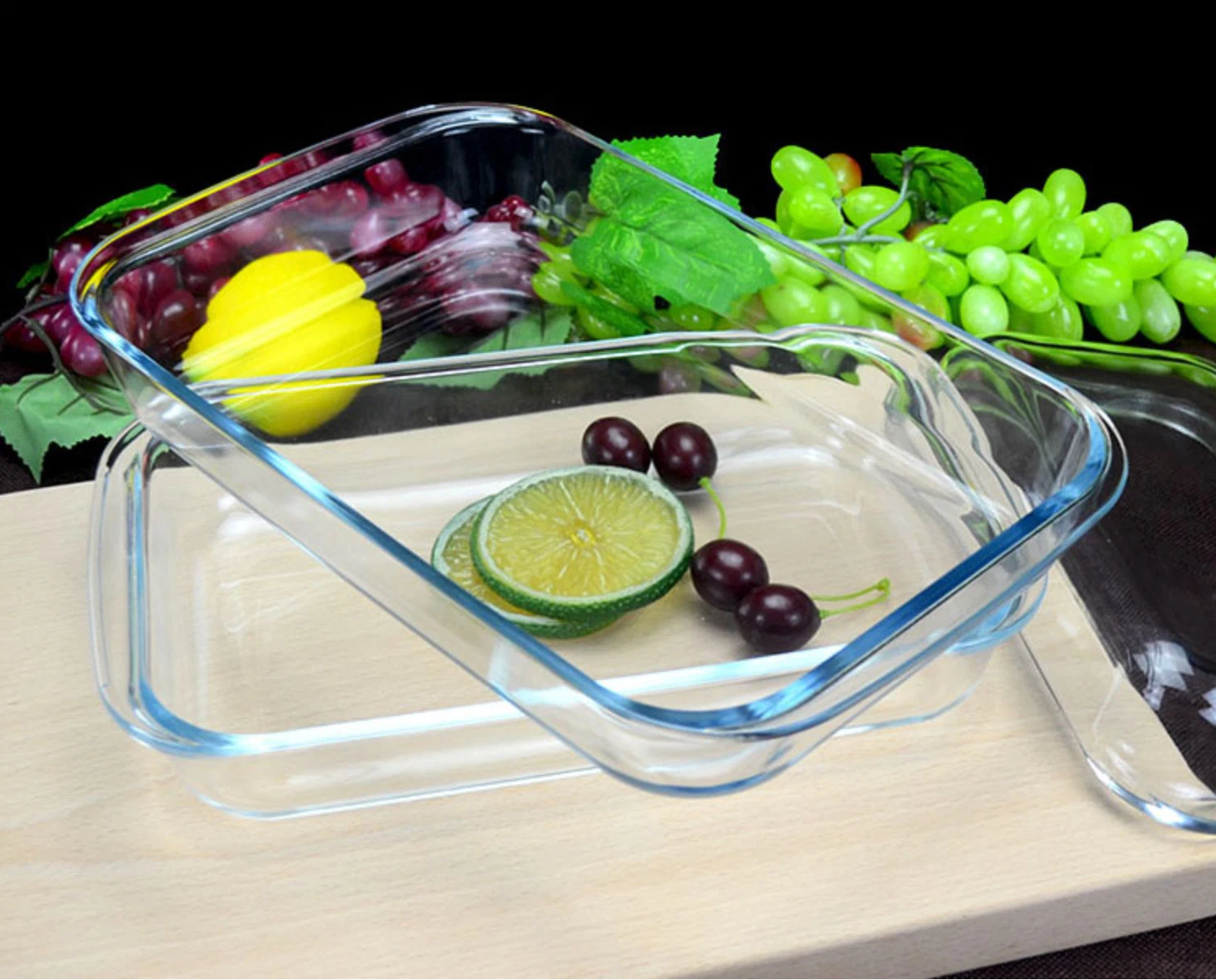 1.6 L 1600ml Hot Sale High quality/High cost performance  Bakeware Square Transparent Glass in 2022