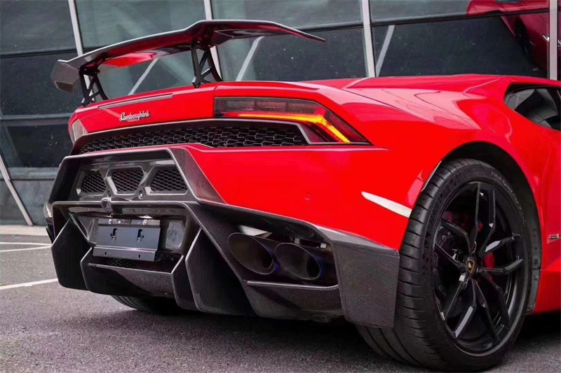 Populares Vorsteiner seco estilo Fibra de carbono parcial paragolpes trasera del coche para el huracan Lambo Lp610 2014-2018