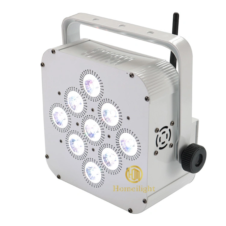 9*18W 6 em 1 Sem Fios Rgbwauv LED da bateria luz par com controle DMX