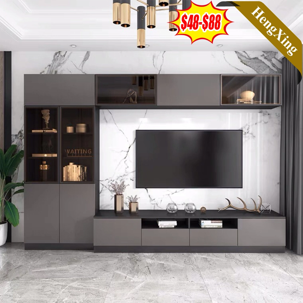 Latest Italian Slate TV Cabinet Combination Rectangle Storage Modern Marble Tea Table TV Cabinet Set