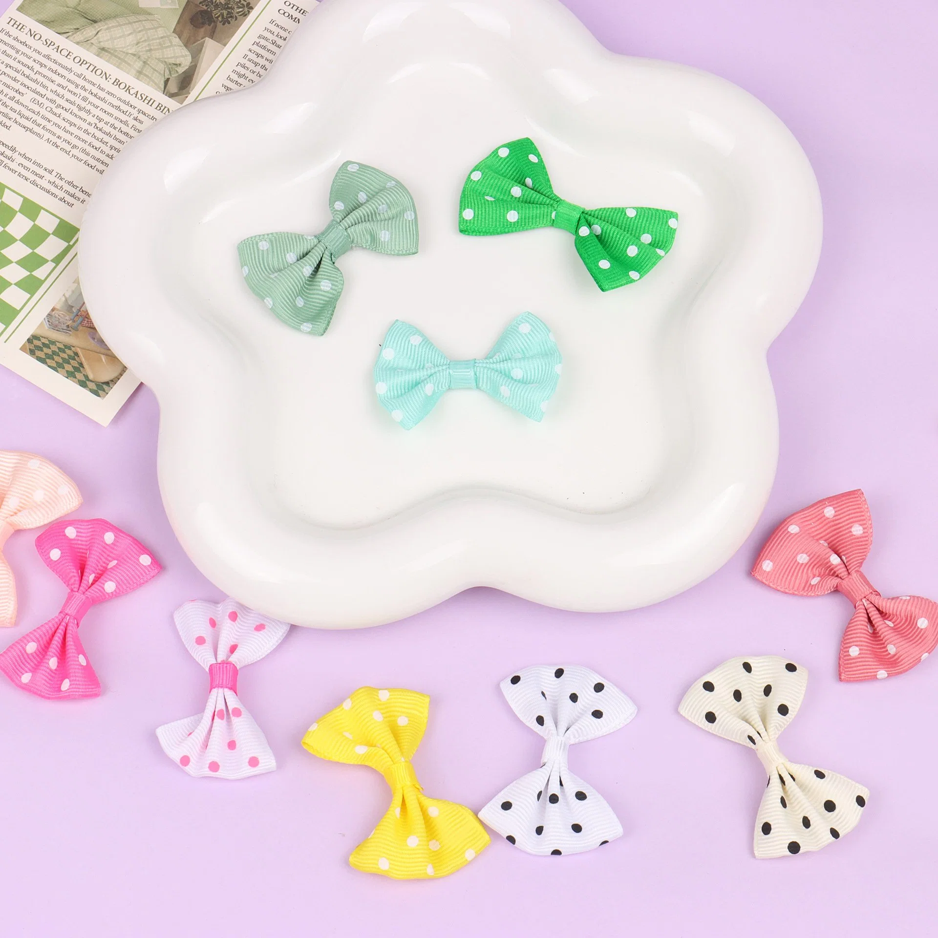 Decoration Polyester Ribbon Bows Wholesale/Supplier Women Apparel Custom Baby Hair Ribbon Bows