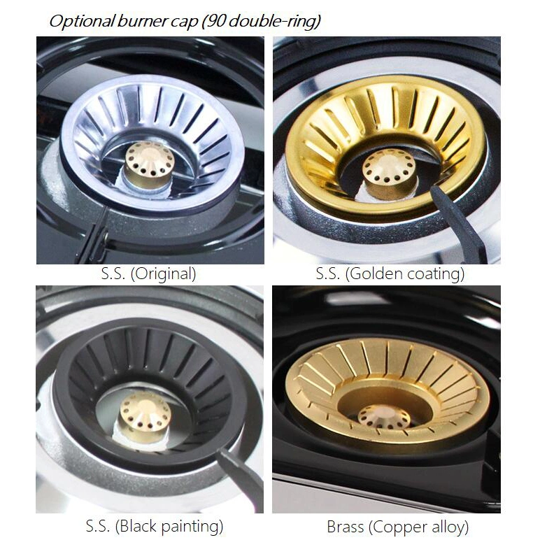 Xunda Double Burner aço inoxidável Painel patente redemoinho tornado chama Fogão a gás de mesa