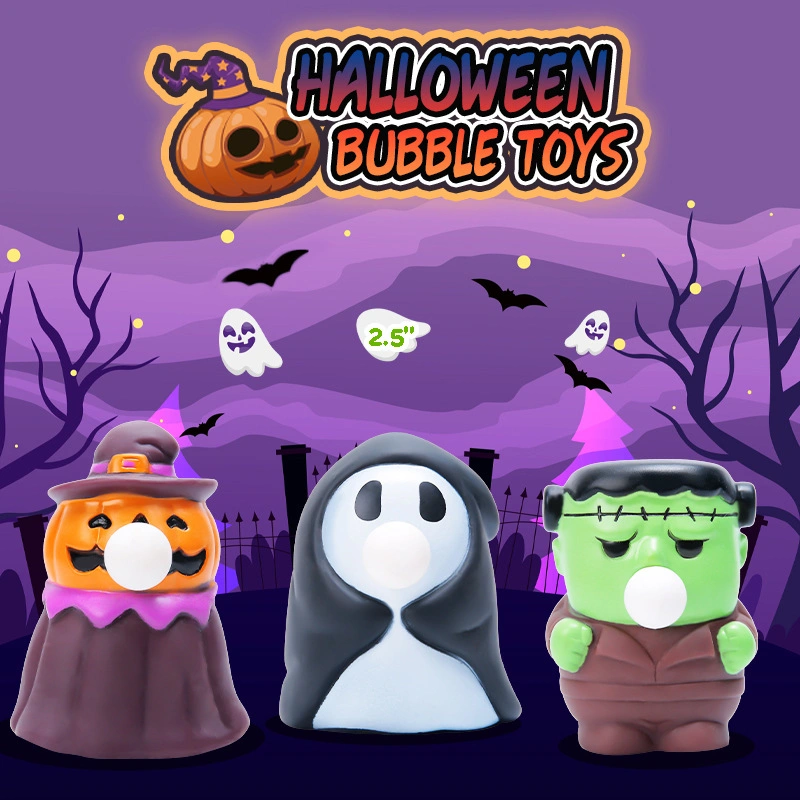 Populaire Squeeze Halloween Toys Animal Spit Bubble Novelty Toys en vinyle Pour les enfants