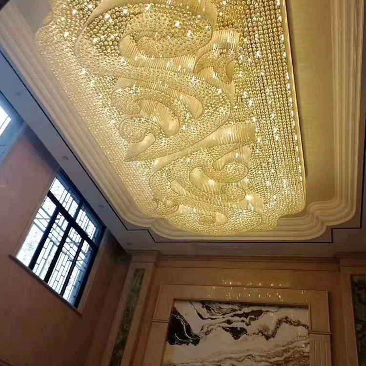 Modern Luxury Decoration Hotel Lobby Hall Custom Logo Project Crystal Pendant Light