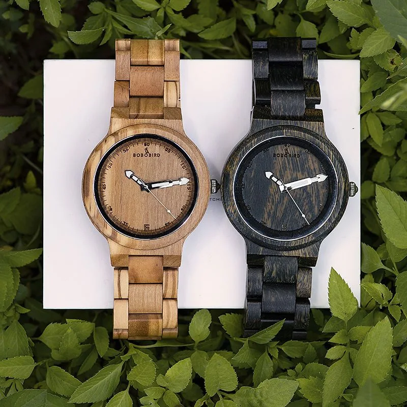 Replica Luxury Brand Bo Bo Uhr Young Men′ S Grüne Sandelholz Uhr Retro Men′ S Leuchtende Massivholz Uhrmacherkunst.