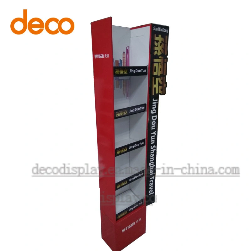 Artículos de papelería suministros 5-Tier Corrugated Floor Displays con borde frontal