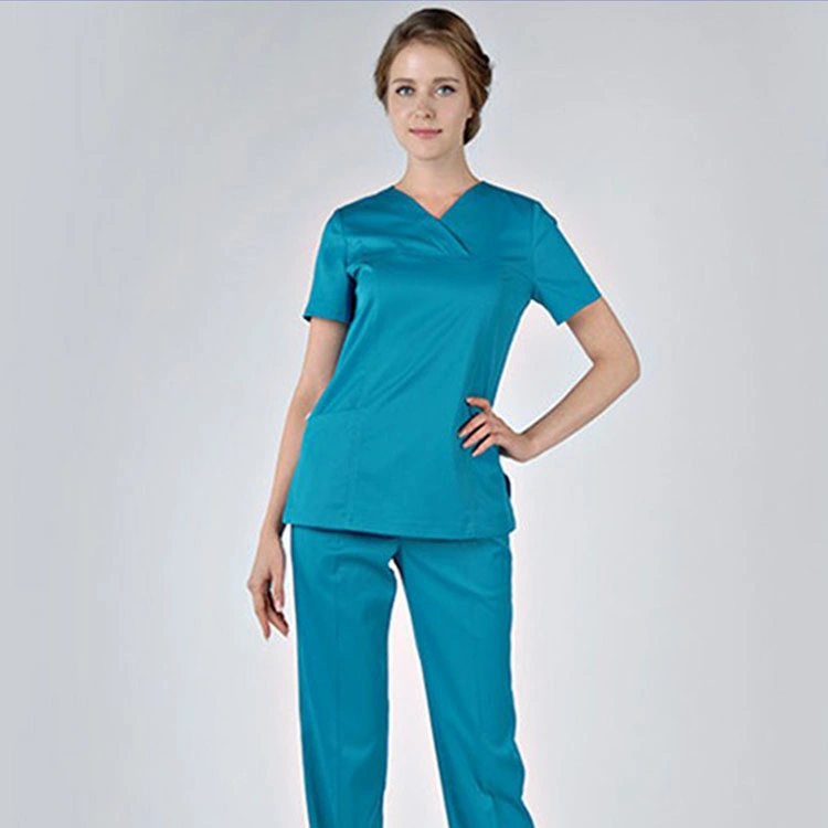 Factory OEM Custom V-Neck Women Emergency Room Nurse Uniforms Scrub Uniform Women Clothes Fit Nurse Uniform