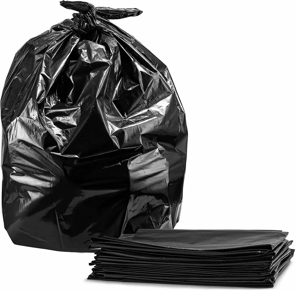 Personalización al por mayor de fábrica Big Trash Bag Heavy Duty Plastic Black Bolsas de basura plástico de goma Bolsas grandes de basura de LDPE