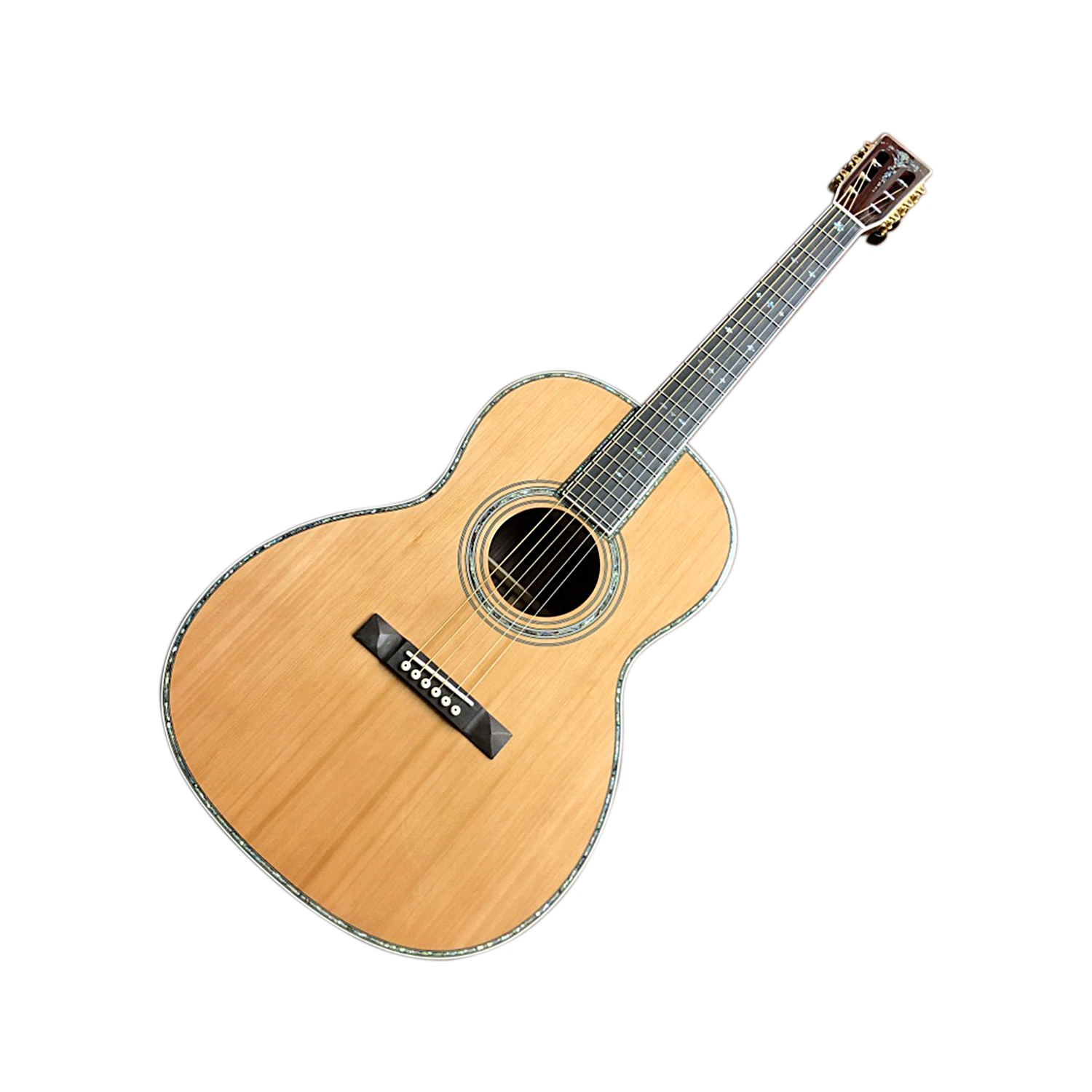 39 Inch Solid Red Cedar Top Acoustic Guitar Abalone Inlays Ebony Fingerboard Ooo Type Rosewood