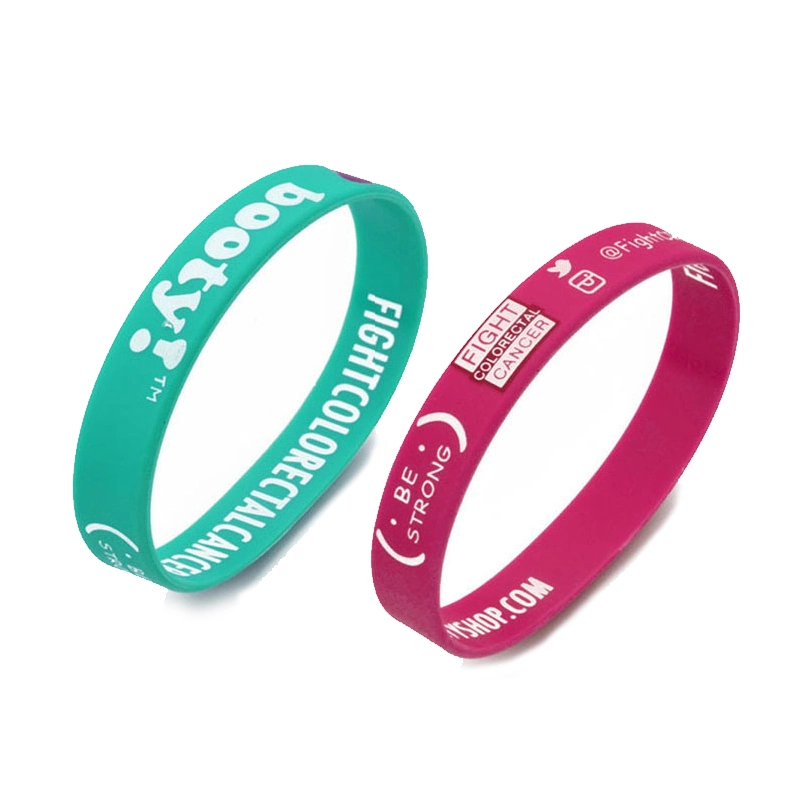OEM Custom Silicone Rubber Embossed Debossed Printed Logo Wristband for Events