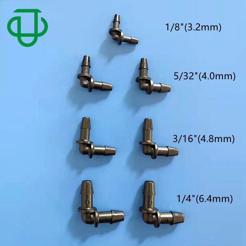 1/16 de pulgada de 1,6 mm de codo la igualdad de los conectores de manguera adaptadores de tubos de plástico