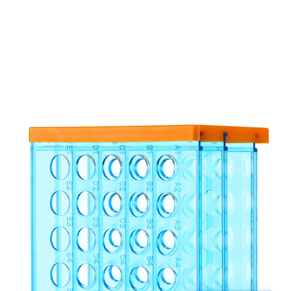 Laboratorio 50 agujeros 10ml tubo de ensayo de muestreo Rack plástico azul Gradilla para tubos de centrífuga