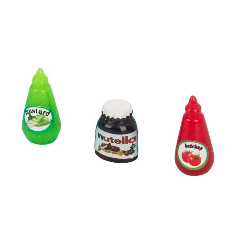 1: 12 porte-aliments miniature ketchup salade confiture ornements résine artisanat alimentaire Accessoires