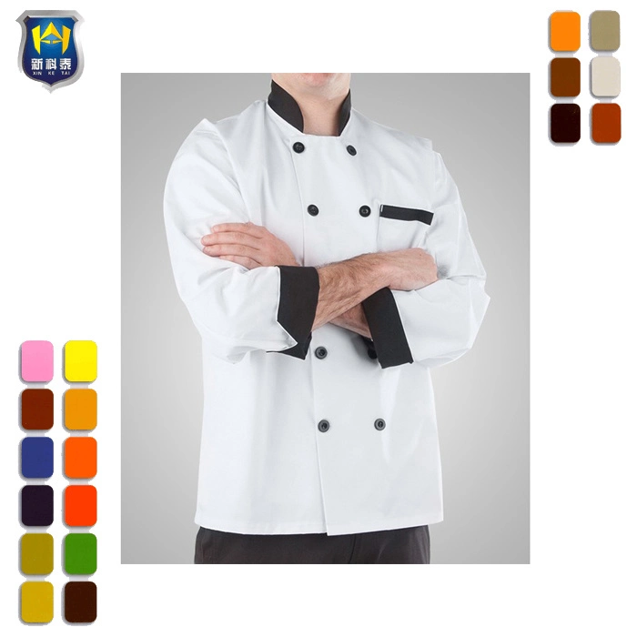 Unisex blanco uniforme del hotel están ajustadas prendas de vestir ropa de Chef de Cocina Kitching