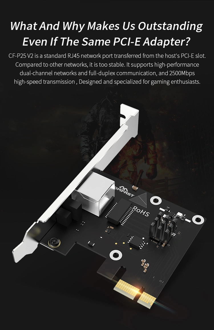 Comfast 2.5gbps WiFi Adapter Card Gaming Gigabit Rtl8125b Wireless Adapter PCI-E Network LAN Card