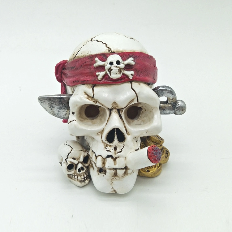 Home Decor Collectible Figurines Resin Skull Head Sculpture