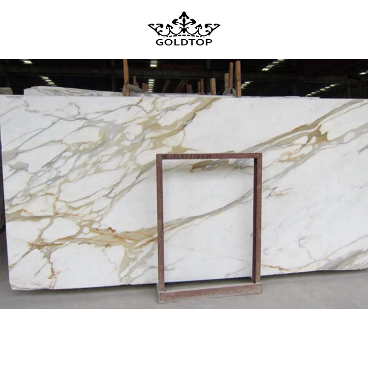 Polished Italian White/Calacatta Gold Marble Calacatta Stone Slabs for Wall Tile/Background