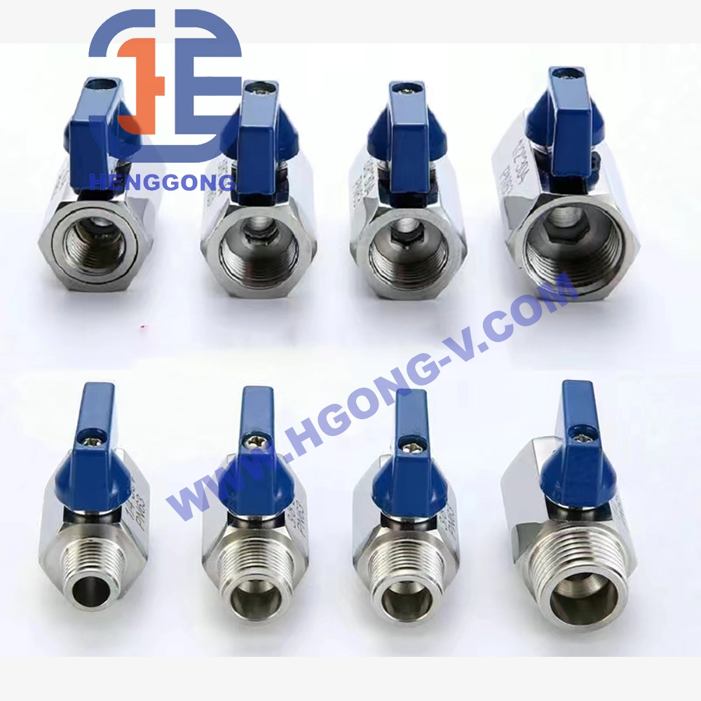 API/DIN Female Male Female 304 316 Brass Threaded NPT Bsp Mini Ball Valve