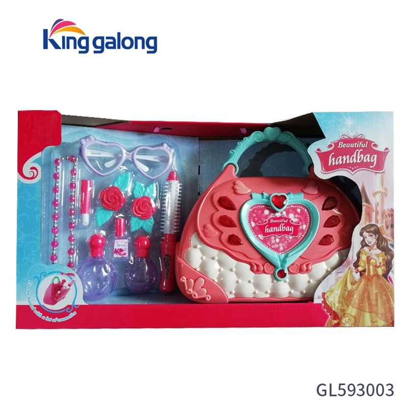 Plástico Crown Magic Wand Kids Kit de maquilhagem Rfinge Play Toys Presente de aniversário da caixa de mão de Jóias de moda para crianças (Rapariga)