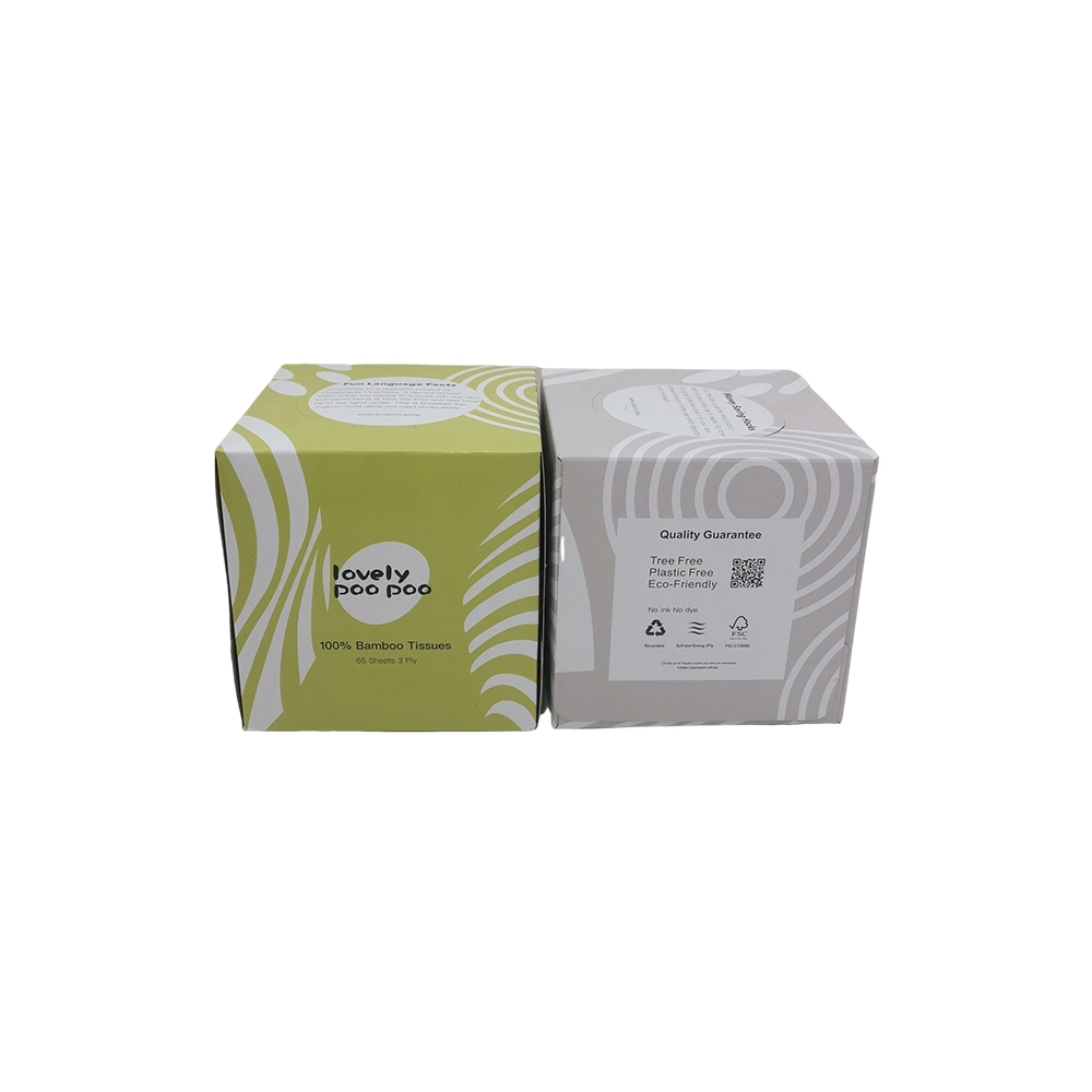 100% Virgin Bamboo Pulp Soft White Facial Face Tissue Paper