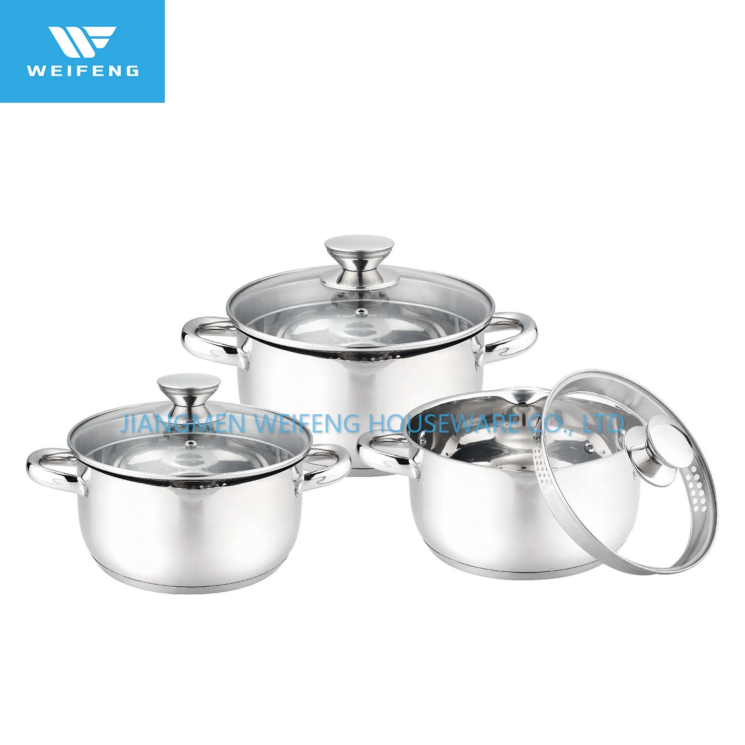 Pouring Mouth Stainless Steel Cookware with Pouring Holes Lid